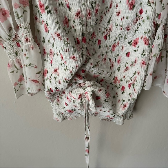 Princess Polly Floral Ruched Dress in White Size 4 - Picture 5 of 10